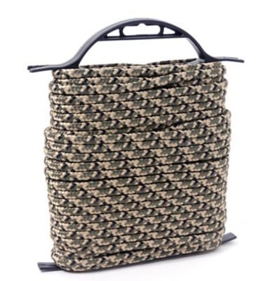 Image showing  1/4 in. x 100 ft. Polypropylene Rope Diamond Braid, Open Field Camo