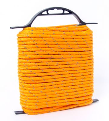 Mibro 3/16 in. x 100 ft. Reflective Orange Diamond Braid Polypropylene Rope