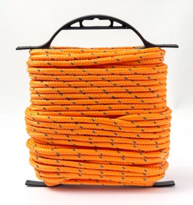 Image showing Mibro 3/8in x 50 ft. Polypropylene Diamond Braid, Reflective Orange
