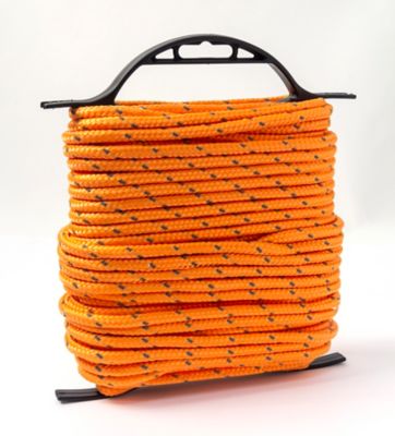 Image showing Mibro 3/8in x 50 ft. Polypropylene Diamond Braid, Reflective Orange