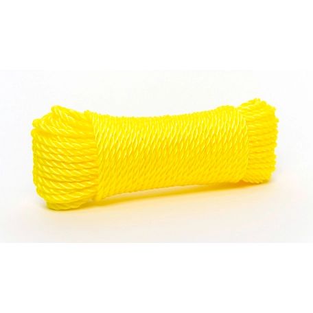 Mibro 1/4 in. x 100 ft. Yellow Twisted Polypropylene Rope