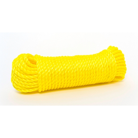 Mibro 3/8 in. x 100 ft. Yellow Twisted Polypropylene Rope at