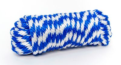 Mibro 5/8 in. x 50 ft. Blue/White Smooth Braid Polypropylene Rope