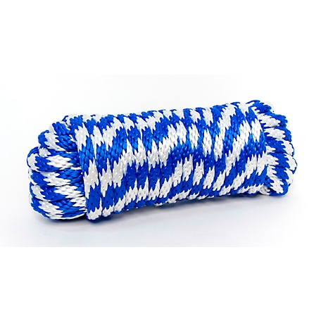 Mibro 5/8 in. x 50 ft. Blue/White Smooth Braid Polypropylene Rope