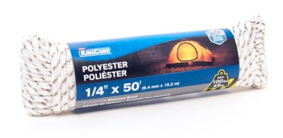 Image showing  1/4 in. x 50 ft. White/Gray Diamond Braid Polyester