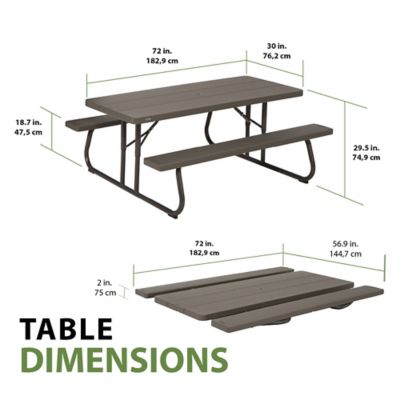 Image showing  6 ft. Folding Picnic Table, Brown
