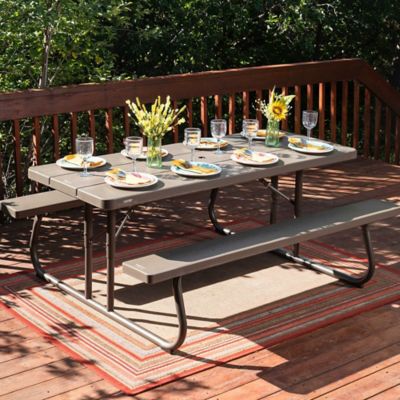Image showing 5 th Lifetime 6 ft. Folding Picnic Table, Brown