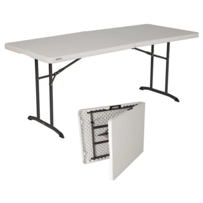 Lifetime 6 ft. Fold-in-Half Heavy-Duty Banquet Table, Almond