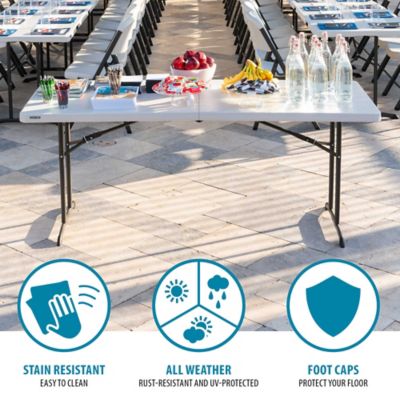 Image showing 5 th Lifetime 6 ft. Fold-in-Half Heavy-Duty Banquet Table, Almond