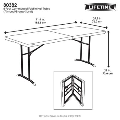Image showing 8 th Lifetime 6 ft. Fold-in-Half Heavy-Duty Banquet Table, Almond