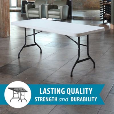 Image showing  6 ft. Commercial Folding Table, White Granite
