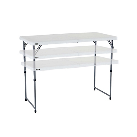 Lifetime 4 ft. One Hand Adjustable Height Fold-in-Half Table; Black 80879 -  The Home Depot
