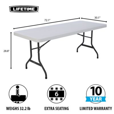 Image showing  4 ft. Adjustable-Height Fold-in-Half Table