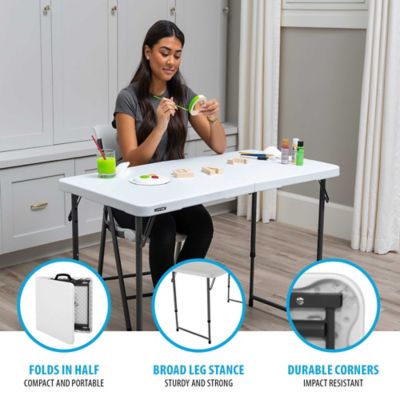 Image showing  4 ft. Adjustable-Height Fold-in-Half Table