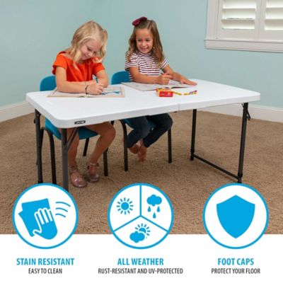 Image showing 5 th Lifetime 4 ft. Adjustable-Height Fold-in-Half Table