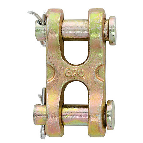 Hillman Hardware Essentials 3/8 in. Double Clevis Links, Forged Steel Yellow Chromate