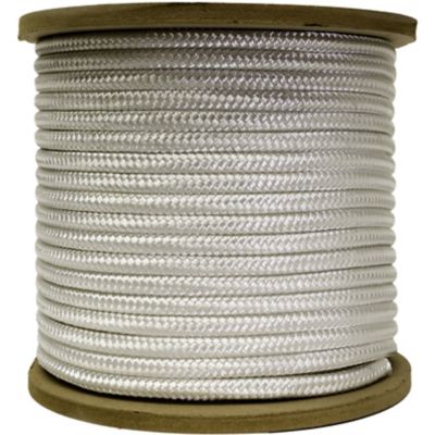 Mibro 1/2 in. x 275 ft. KingCord White Double Braid Polyester Rope, Sold by the Foot