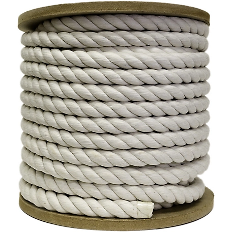 KINJOEK 328 FT 1/4 Inch Natural Cotton Rope White Craft Clothesline Cord 