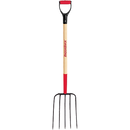Razor-Back Forged Steel 5-Tine Compost Pitch Fork with Wood Handle