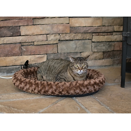 K&H Pet Products Thermo-Kitty Fashion Splash Large Cat Bed, Mocha