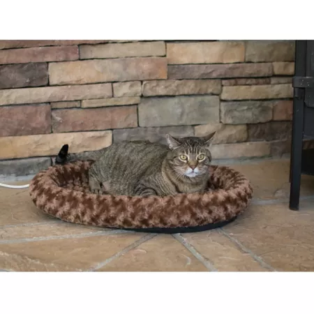 K&H Pet Products Thermo-Kitty Fashion Splash Large Cat Bed Mocha Heated Beds & Pads