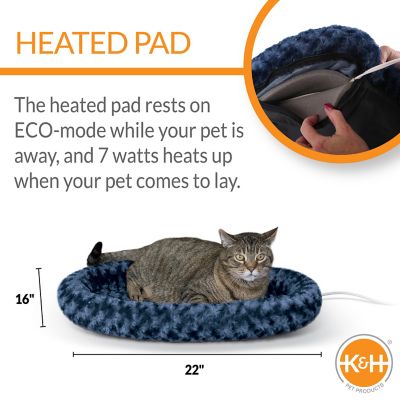Image showing  Thermo-Kitty Fashion Splash Large Cat Bed, Blue