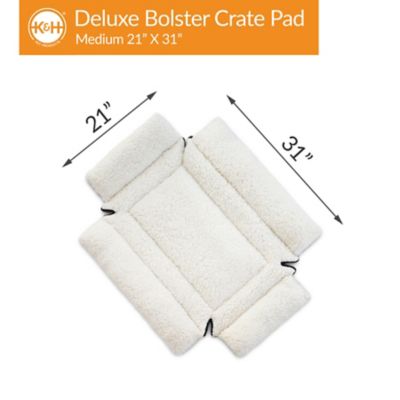 Image showing  Deluxe Medium Natural Dog Bolster Crate Pad Mat, Medium, 21 in. x 31 in.