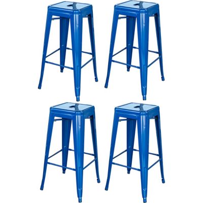 AmeriHome Loft Metal Bar Stools, 30 in., 4-Pack