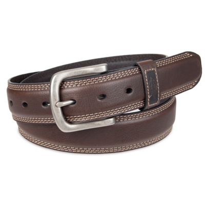 Dickies Men's Synthetic Leather Drop Edge Belt with Snap Closure, 38 mm