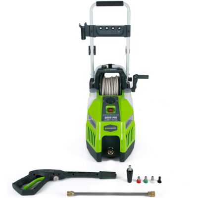 Greenworks 2,000 PSI 1.2 GPM Electric Cold Water 13A Pressure Washer with Hose Reel, 25 ft. Hose Great pressure washer