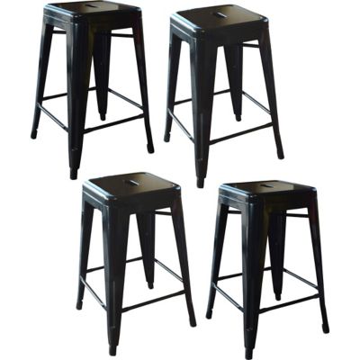 AmeriHome Loft Metal Bar Stools, 4 pc., BS24REDSET