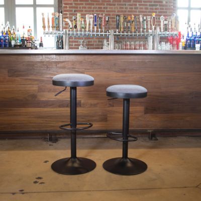 Image showing  Classic Fabric Adjustable Bar Stools, 31.5 in., Charcoal Gray, 2-Pack