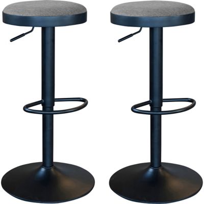 Image showing  Classic Fabric Adjustable Bar Stools, 31.5 in., Charcoal Gray, 2-Pack
