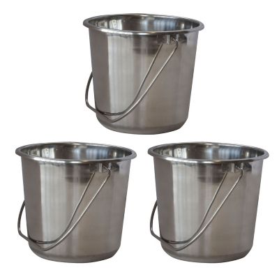 AmeriHome Stainless Steel Bucket Set, 3 pc.