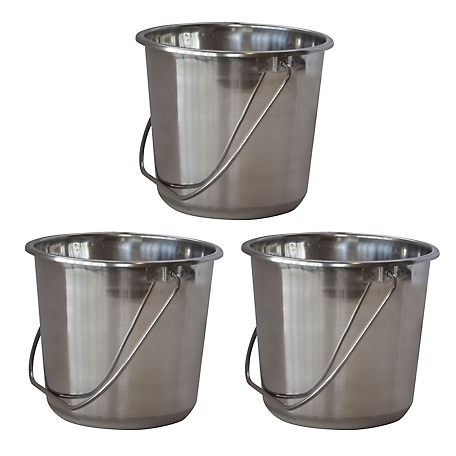AmeriHome 3 pc. Stainless Steel Bucket Set