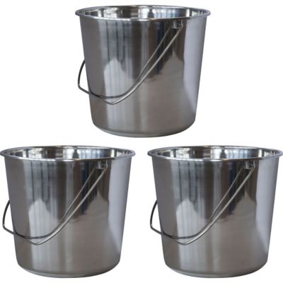 AmeriHome 3 pc. Medium Stainless Steel Bucket Set