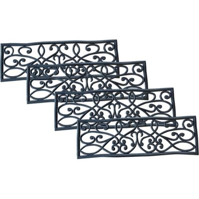 AmeriHome Rubber Scrollwork Stair Treads, 4-Pack