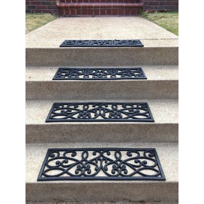 Image showing  Rubber Scrollwork Stair Treads, 30 in. x 9 in., 4 pc.