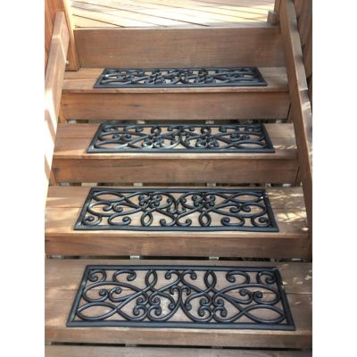 Image showing  Rubber Scrollwork Stair Treads, 30 in. x 9 in., 4 pc.