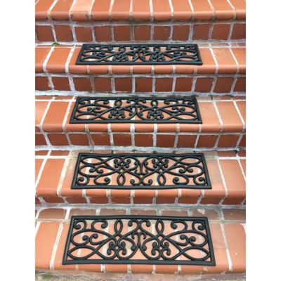 Image showing  Rubber Scrollwork Stair Treads, 30 in. x 9 in., 4 pc.