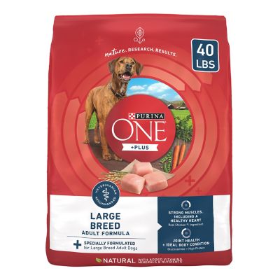 Purina ONE Plus Large Breed Adult Chicken Formula Dry Dog Food, 40 lb. Bag