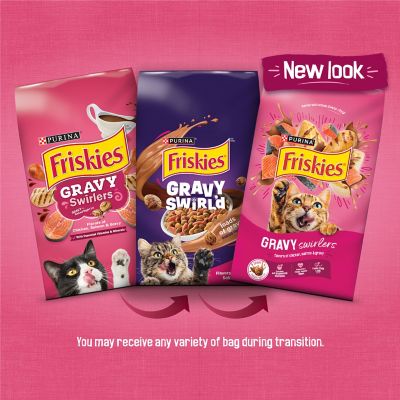 Image showing 1 th Purina Friskies Gravy Swirlers Chicken & Salmon Flavor Dry Cat Food