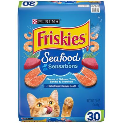 Friskies Seafood Sensations All Life Stages Indoor/Outdoor Ocean Fish, Salmon, Tuna, Shrimp, Crab and Seaweed Dry Cat Food