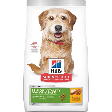 Hill's Science Diet Name Extra Small Breed Senior 7+ Youthful Vitality Chicken and Rice Recipe Dry Dog Food 3.5 lb Bag Dry Dog Food