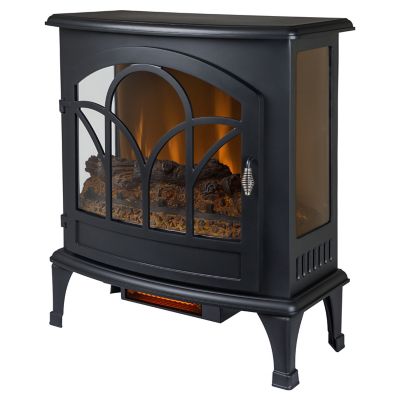 Muskoka Infrared Electric Curved Front Panoramic Stove, Black, 25 in.