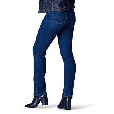 Image showing 1 th Lee Women's Relaxed Fit High-Rise Instantly Slims Straight Leg Jeans