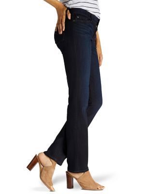 Image showing 2 th Lee Women's Classic Mid-Rise Ultra Lux Straight Leg Jeans