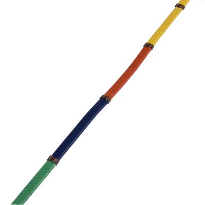 Kincade Rubber 3-Color Reins for Beginners with Hook Studs, Rainbow