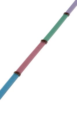 Kincade Rubber 3-Color Reins for Beginners, Pastel Rainbow