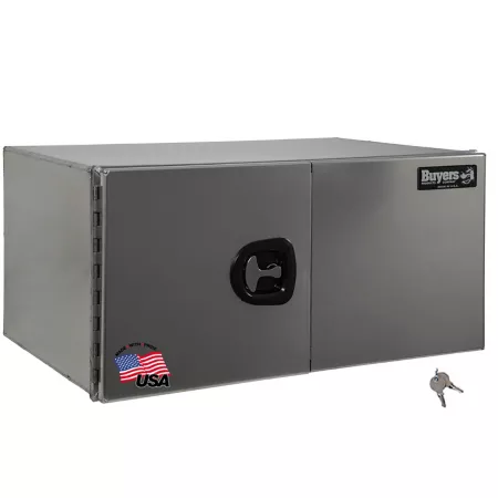 Buyers Products 24 in x 24 in x 30 in Smooth Aluminum Underbody Barn Door Truck Box Underbody Truck Tool Boxes